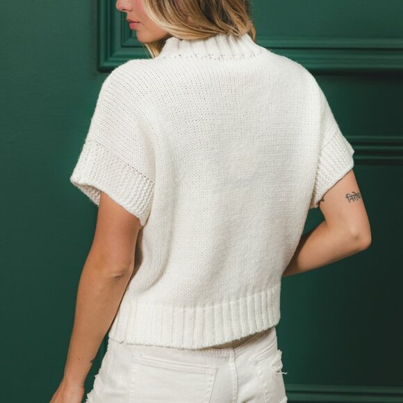 BIBI Football Sequin Knit Sweater White Short Sleeve Tailgate Game Day Top - Picture 5 of 11